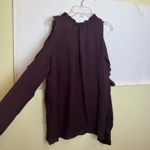 Parker Marjorie Silk Ruffles Boho Balloon Sleeves Shoulder Blouse Top V Neck S - Picture 9 of 16